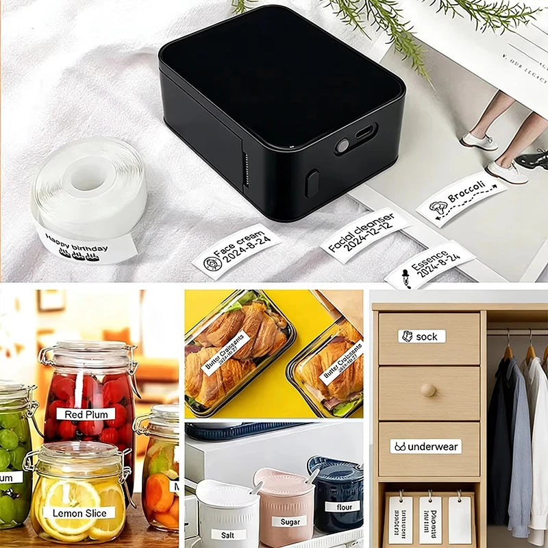 Marklife P15 Mini Portable Label Printer Smart Pocket Printer Thermal Adhesive Sticker Labeling Machine OT 3PK Label Paper NoInk