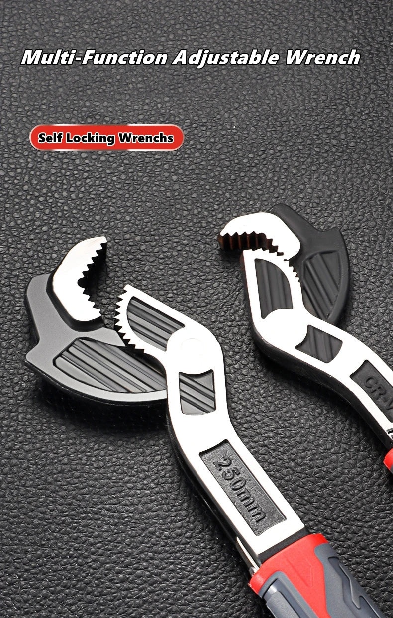 6/8/10/12 Inch Universal Multifunctional Self-Locking Wrench Fast Adjustable Wrench CR-V Bathroom Wrench Plumber Multi Hand Tool