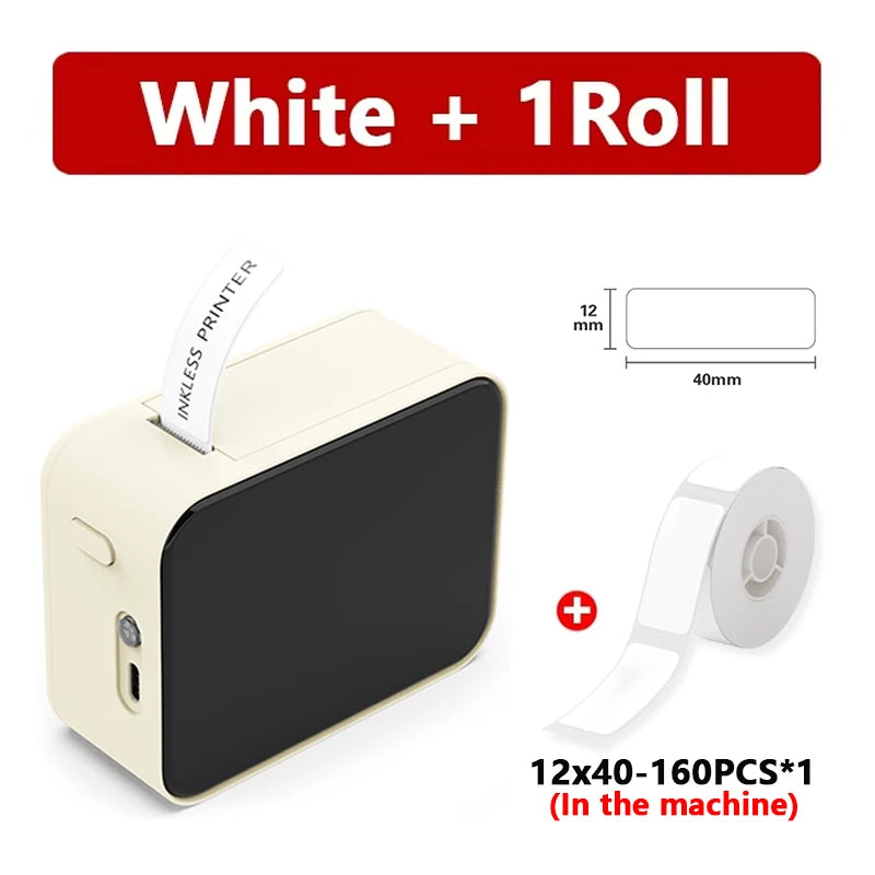 Marklife P15 Mini Portable Label Printer Smart Pocket Printer Thermal Adhesive Sticker Labeling Machine OT 3PK Label Paper NoInk