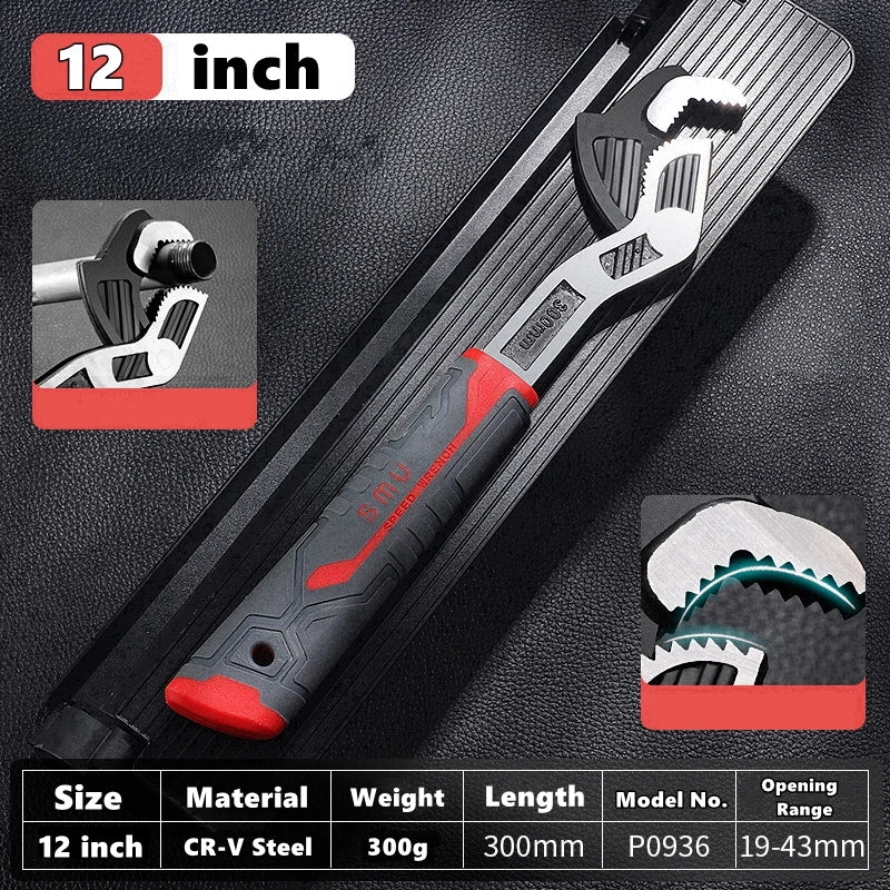 6/8/10/12 Inch Universal Multifunctional Self-Locking Wrench Fast Adjustable Wrench CR-V Bathroom Wrench Plumber Multi Hand Tool