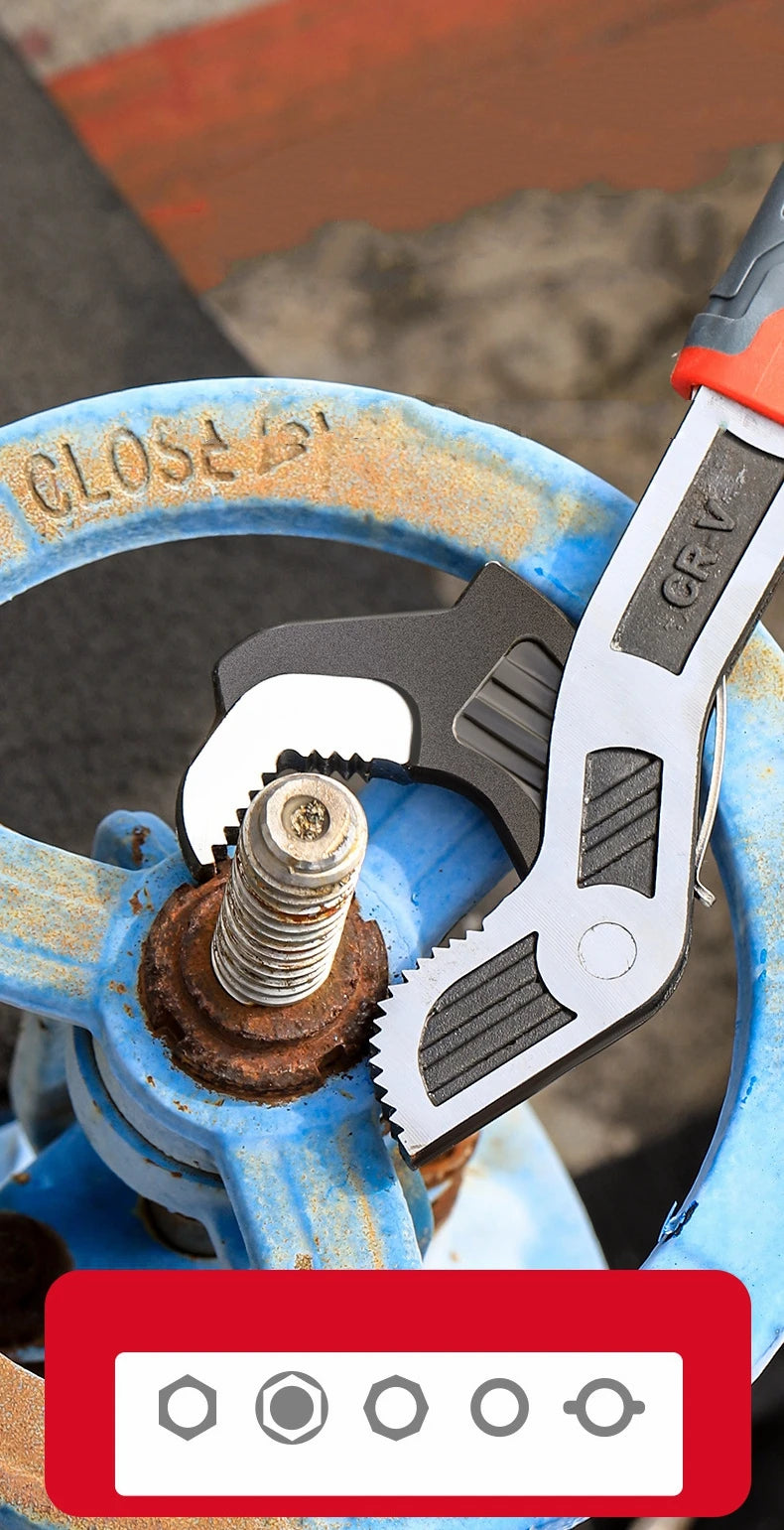6/8/10/12 Inch Universal Multifunctional Self-Locking Wrench Fast Adjustable Wrench CR-V Bathroom Wrench Plumber Multi Hand Tool