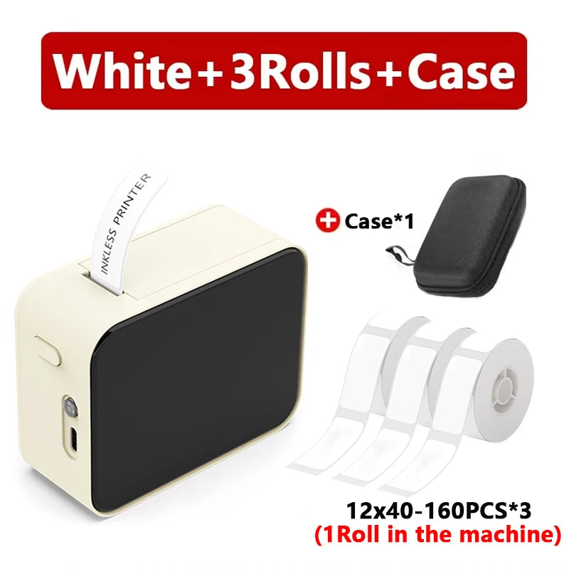 Marklife P15 Mini Portable Label Printer Smart Pocket Printer Thermal Adhesive Sticker Labeling Machine OT 3PK Label Paper NoInk